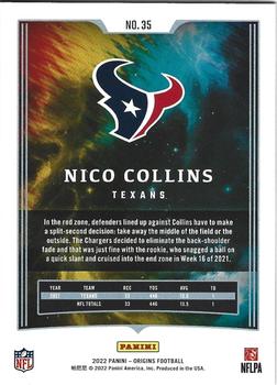 2022 Panini Origins #35 Nico Collins Back