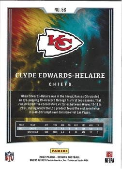 2022 Panini Origins #56 Clyde Edwards-Helaire Back