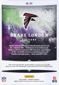 2022 Panini Origins #162 Drake London Back