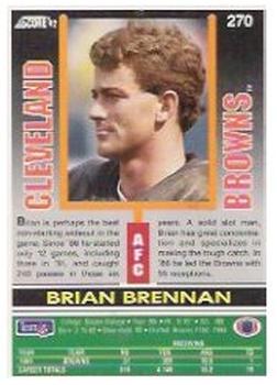 1992 Score #270 Brian Brennan Back