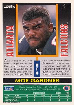 1992 Score #3 Moe Gardner Back