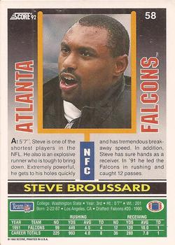 1992 Score #58 Steve Broussard Back