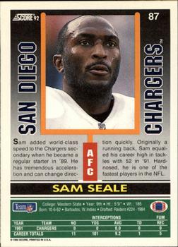 1992 Score #87 Sam Seale Back