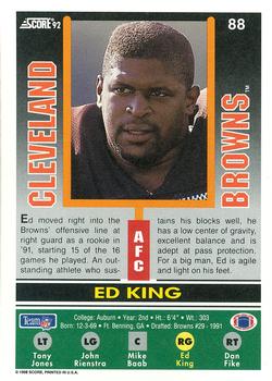 1992 Score #88 Ed King Back