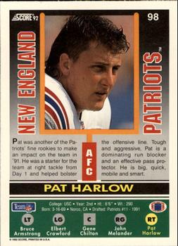 1992 Score #98 Pat Harlow Back