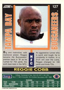 1992 Score #127 Reggie Cobb Back
