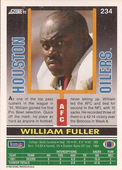 1992 Score #234 William Fuller Back