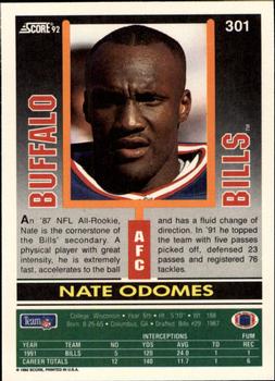 1992 Score #301 Nate Odomes Back