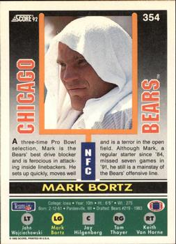 1992 Score #354 Mark Bortz Back