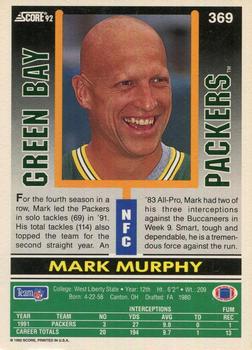 1992 Score #369 Mark Murphy Back
