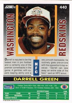 1992 Score #440 Darrell Green Back