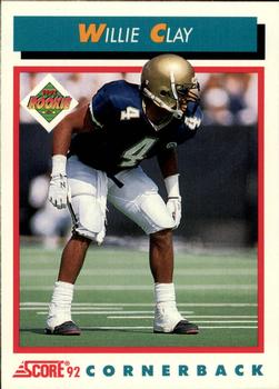 1992 Score #508 Willie Clay Front