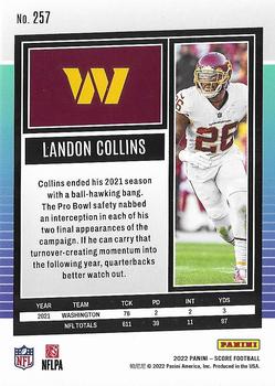 2022 Score - Lava #257 Landon Collins Back