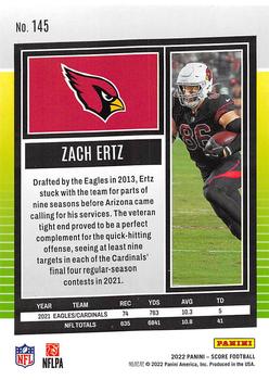 2022 Score - Scorecard #145 Zach Ertz Back