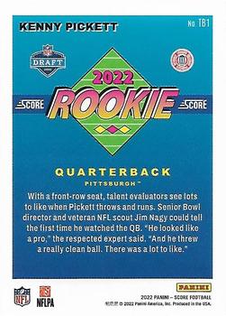 2022 Score - 1992 Throwback Rookie #TB1 Kenny Pickett Back