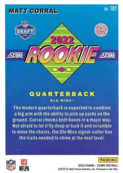 2022 Score - 1992 Throwback Rookie Artist's Proof #TB2 Matt Corral Back
