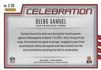 2022 Score - Celebration Gold #C-DS Deebo Samuel Back