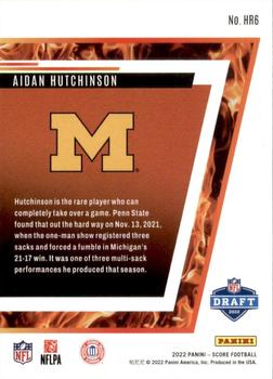 2022 Score - Hot Rookies #HR6 Aidan Hutchinson Back