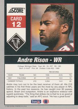 1992 Score - Gridiron Stars #12 Andre Rison Back