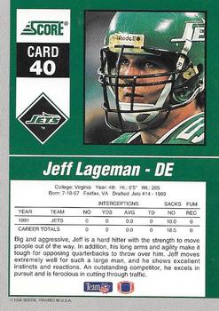 1992 Score - Gridiron Stars #40 Jeff Lageman Back