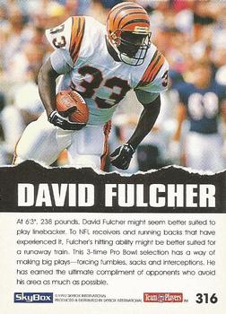 1992 SkyBox Impact #316 David Fulcher Back