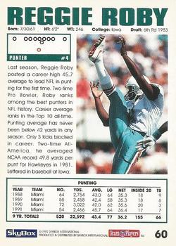 1992 SkyBox Impact #60 Reggie Roby Back