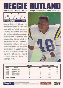 1992 SkyBox Impact #259 Reggie Rutland Back