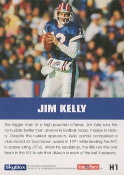 1992 SkyBox Impact - Holograms #H1 Jim Kelly Back