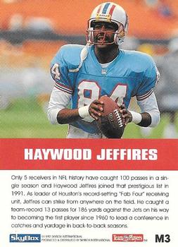 1992 SkyBox Impact - Major Impact #M3 Haywood Jeffires Back