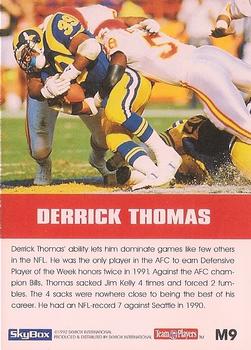 1992 SkyBox Impact - Major Impact #M9 Derrick Thomas Back