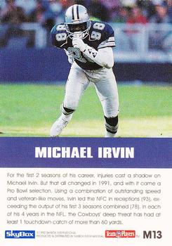 1992 SkyBox Impact - Major Impact #M13 Michael Irvin Back