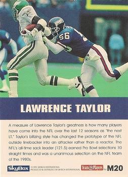 1992 SkyBox Impact - Major Impact #M20 Lawrence Taylor Back