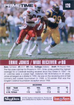 1992 SkyBox Prime Time #126 Ernie Jones Back