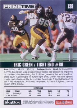1992 SkyBox Prime Time #139 Eric Green Back