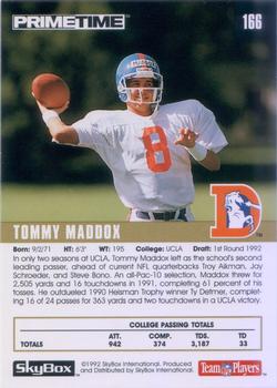 1992 SkyBox Prime Time #166 Tommy Maddox Back