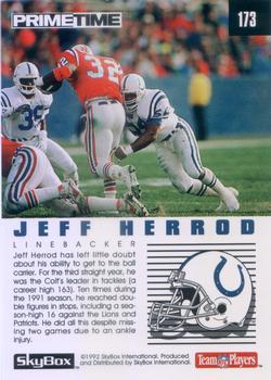 1992 SkyBox Prime Time #173 Jeff Herrod Back
