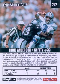 1992 SkyBox Prime Time #222 Eddie Anderson Back