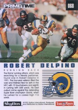 1992 SkyBox Prime Time #068 Robert Delpino Back