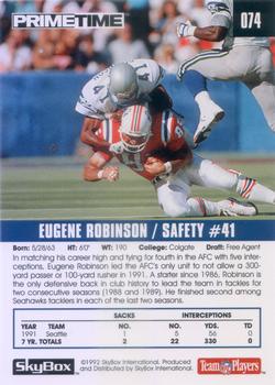 1992 SkyBox Prime Time #074 Eugene Robinson Back