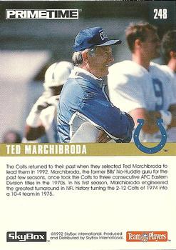 1992 SkyBox Prime Time #248 Ted Marchibroda Back
