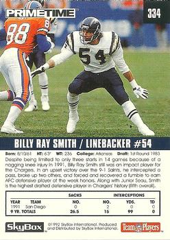 1992 SkyBox Prime Time #334 Billy Ray Smith Back