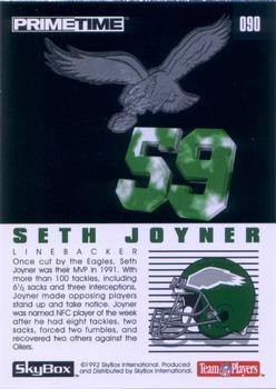 1992 SkyBox Prime Time #090 Seth Joyner  Back