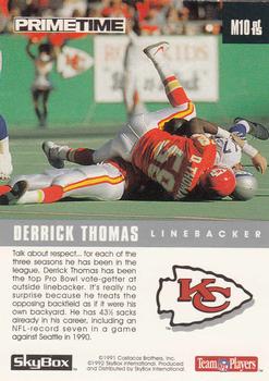 1992 SkyBox Prime Time - Poster Cards #M10 Derrick Thomas Back