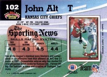 1992 Stadium Club #102 John Alt Back