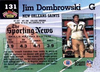 1992 Stadium Club #131 Jim Dombrowski Back