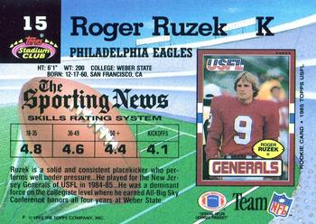 1992 Stadium Club #15 Roger Ruzek Back