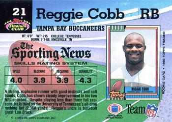 1992 Stadium Club #21 Reggie Cobb Back