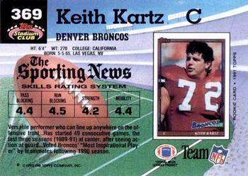 1992 Stadium Club #369 Keith Kartz Back