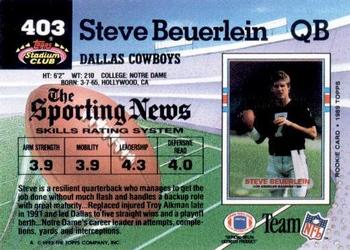 1992 Stadium Club #403 Steve Beuerlein Back