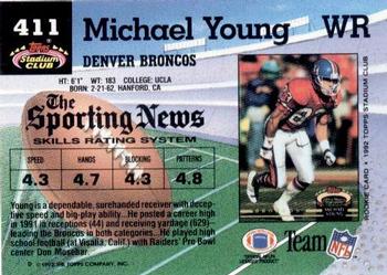 1992 Stadium Club #411 Michael Young Back